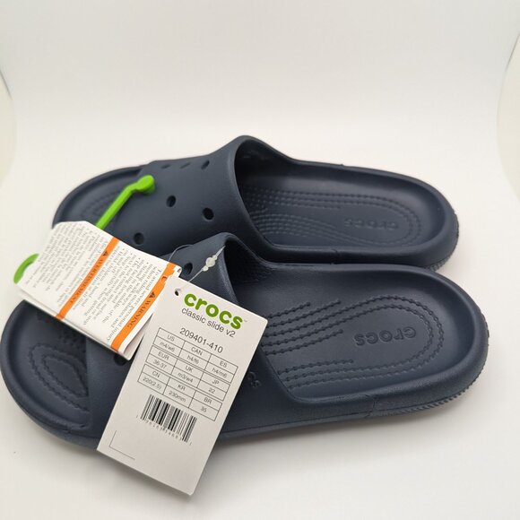 Crocs Classic Slides Sandals V2.0 Slip On Navy US Size m4/w6 - Picture 7 of 9